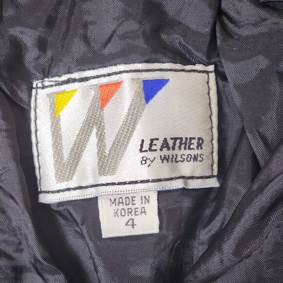 Vintage Leather by Wilson's Black 100% Leather Pants 80's 90's - Size 4 - Picture 8 of 9